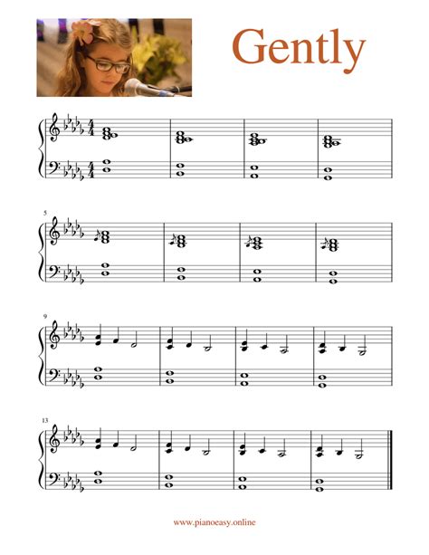 Gently Sheet Music For Piano Solo