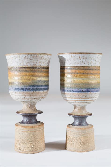 Ceramic Wine Goblets Pair Of 10oz Handmade Speckled