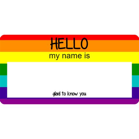 Hello My Name Is Rainbow Name Tag