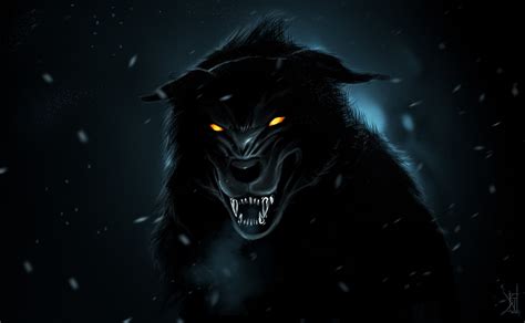 Dark Wolf Orange Eyes | Wolf wallpaper, Werewolf, Werewolf art