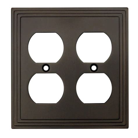 Cosmas 25012 Orb Oil Rubbed Bronze Double Duplex Outlet Wall Plate