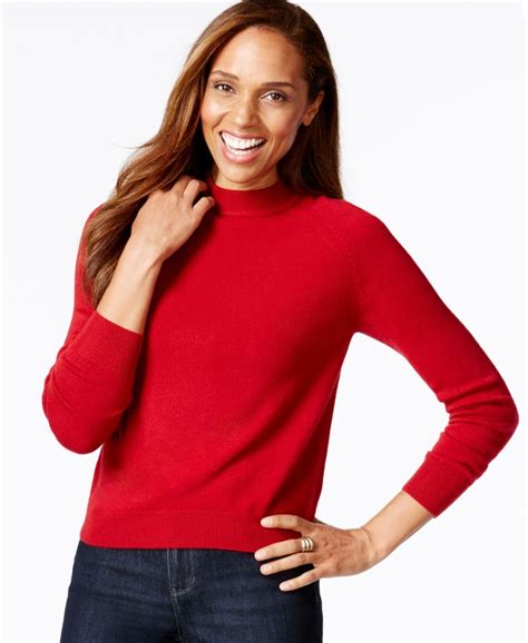 Karen Scott Petite Luxsoft Mock Neck Sweater Only At Macys Sweaters