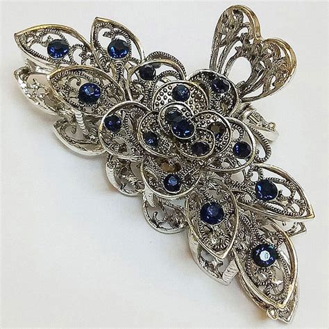 Retro Metal Alloy Rhinestone Large Fancy Clips Fancy Hair Claw Hair