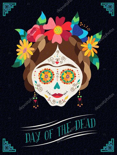 Mexico Holiday Poster Design Day Of The Dead Illustration Art