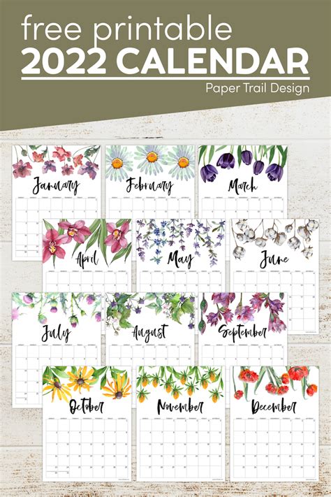 2022 Calendar Printable Free Template Paper Trail Design Images And Images