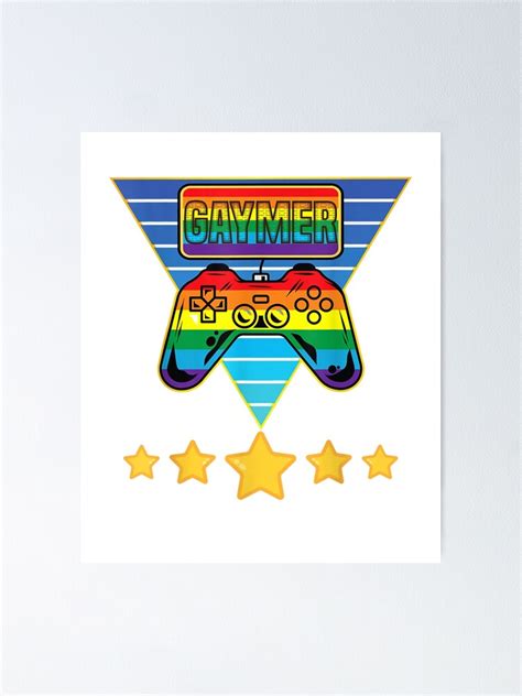 Gaymer Gay Gamer Rainbow Video Controller Lgbt Pride Gay Les Poster