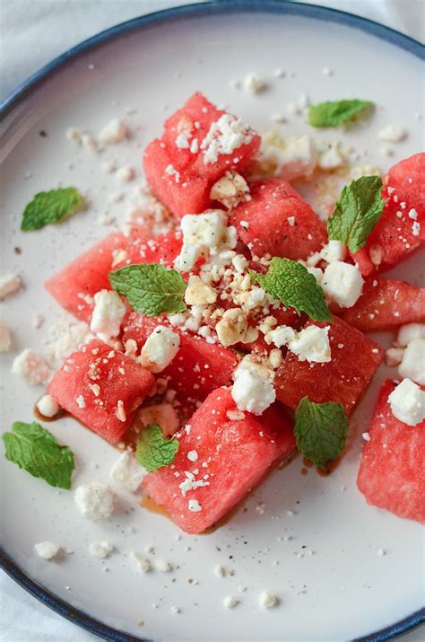 Watermelon Feta Mint Salad Recipe The Chic Life