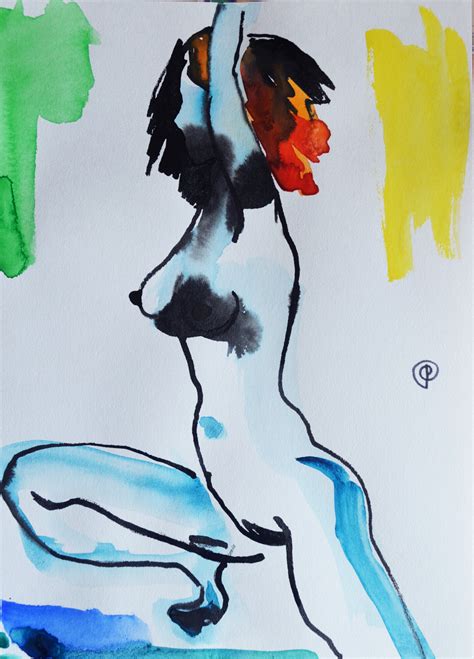 Nude Watercolor 0086 Painting By Margarita Felis Artmajeur