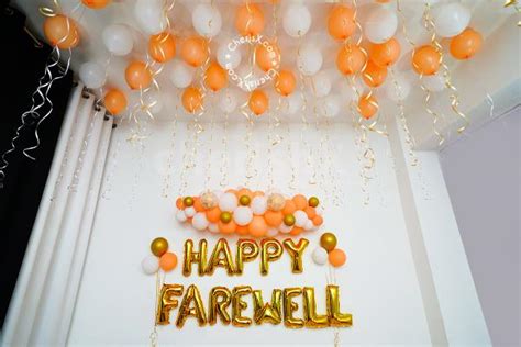 White And Peach Theme Farewell Decor For Your Special Occasions In Your