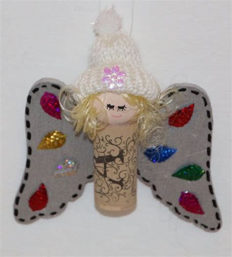 Christmas Angel Ornament Recycle Wine Cork Or Bottle Necklace Etsy