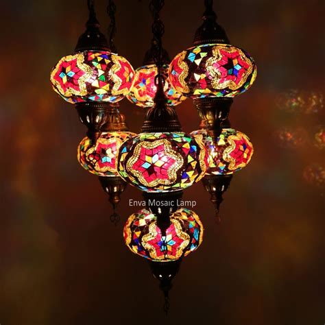 Handmade Turkish Moroccan Style Mosaic Hanging Lamp Ceiling Light 7