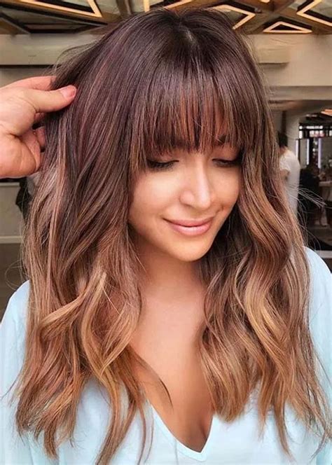 Latest Medium To Long Hairstyles With Bangs To Show Off In 2020 Stylesmod Hair Styles Long