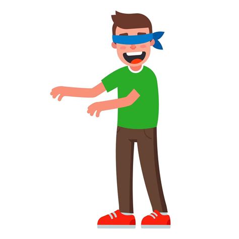Man With Blue Blindfold 1410962 Vector Art At Vecteezy