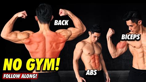 No Equipment Back Biceps Abs YouTube