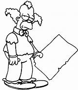 Clown Coloring Krusty Simpsons Simpson Printable Drawing Template Sideshow Drawings Getdrawings Everyone sketch template