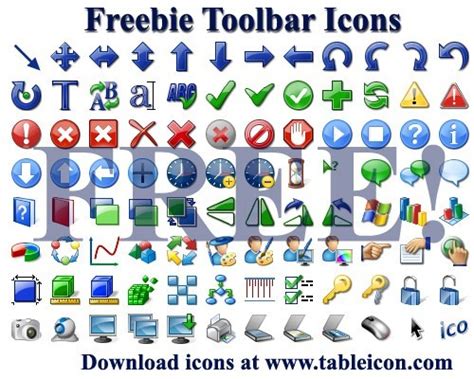 Freebie Toolbar Icons Main Window Tableicon There Are Many