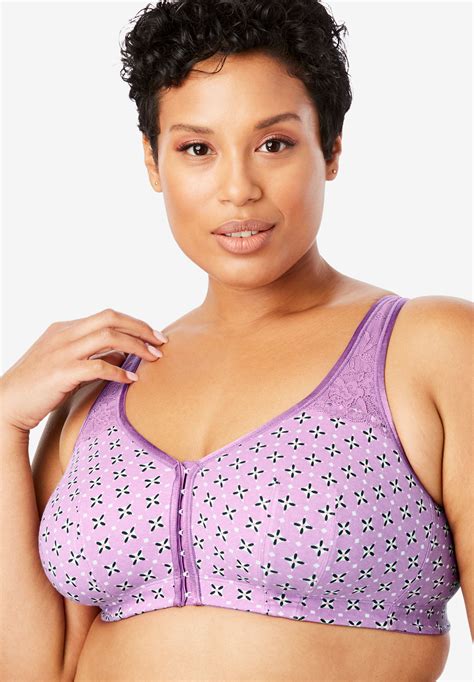 Cotton Comfort Wireless Front Hook Bra By Comfort Choice Plus Sizefront Closure Bras