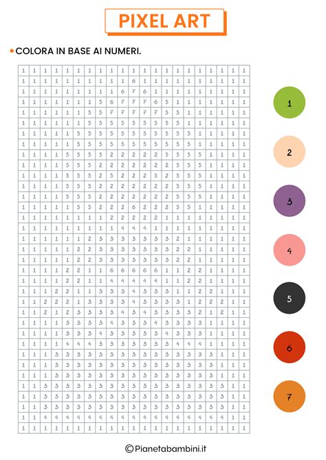 24 Schemi Di Pixel Art Da Colorare Con I Numeri PianetaBambini It