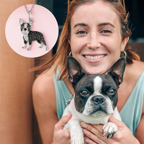 Boston Terrier Sterling Silver Pendant Necklace – Scamper & Co - Fine