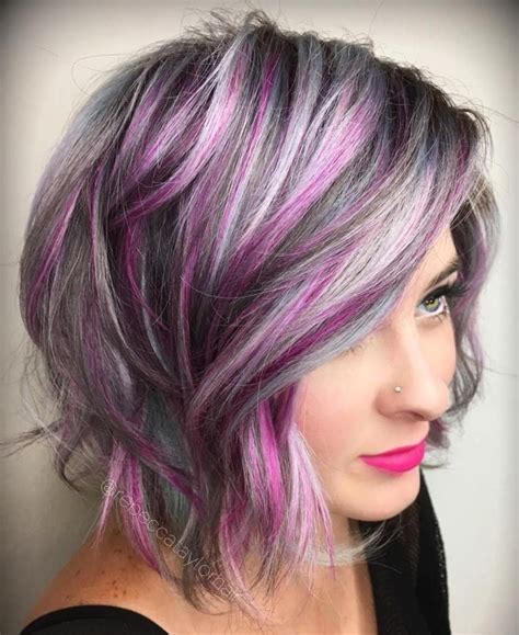 86 Best Purple Lowlights For Grey Hair Images On Pinterest