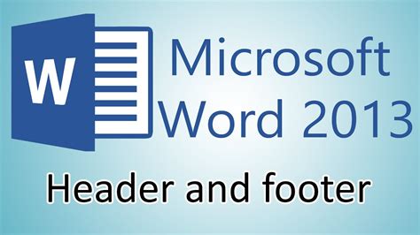 Microsoft Word 2013 Tutorials Headers And Footers Youtube