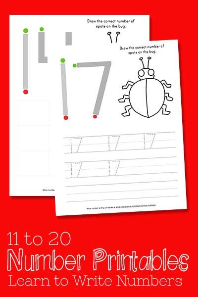 Learn To Write Numbers 11 20 Using This Free Printables