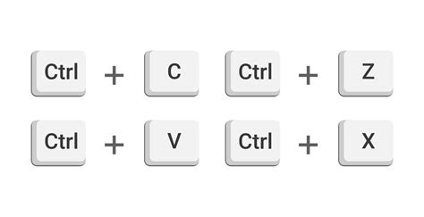 Vector Of Ctrl C Ctrl V Ctrl Z Ctrl X Keyboard Buttons 14718648