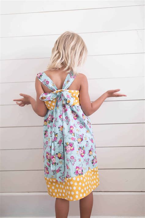 Easy Girls Dress Sewing Tutorial Bow In The Back Summer Dress