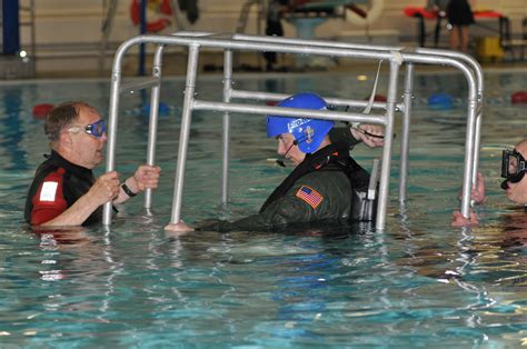 Pilots Receive Water Evacuation Training From Coast Guard Rescue