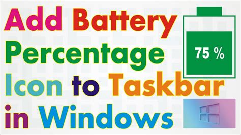 How To Add Battery Percentage Icon To Windows Taskbar Youtube