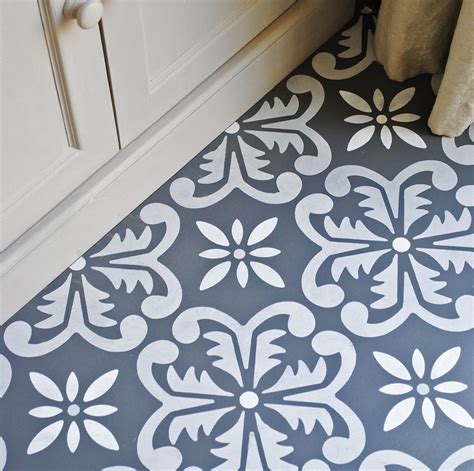 This Large Tile Inspired Stencil Is Perfect For Floors Use It On Bare