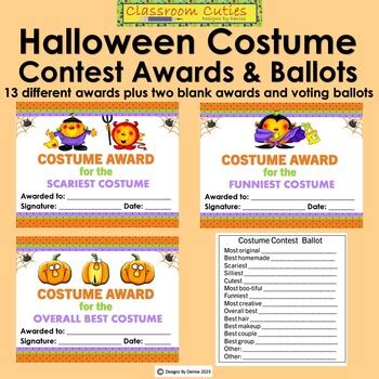 Costume Contest Awards And Voting Ballots Set For Halloween Tpt