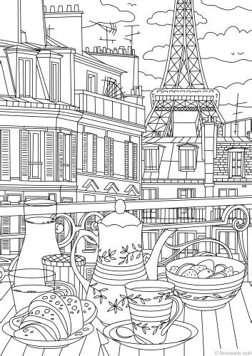 For boys and girls, kids and adults, teenagers and toddlers, preschoolers and older kids at school. Paris - Printable Adult Coloring Pages from Favoreads