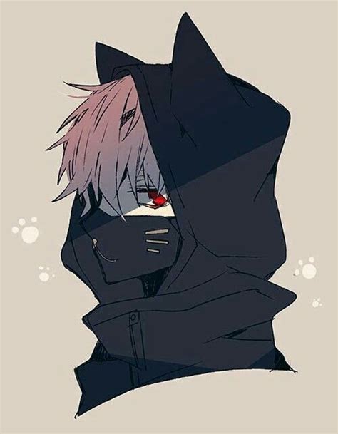 An Anime Character With Pink Hair And Black Clothes