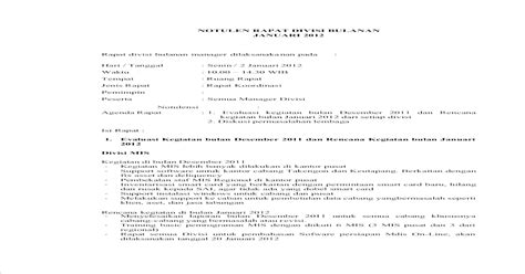 Tugas dari notulen antara lain: Contoh Notulen Rapat Koperasi
