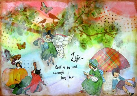 Scrappin It Mixed Media Art Journal Page Fairytale