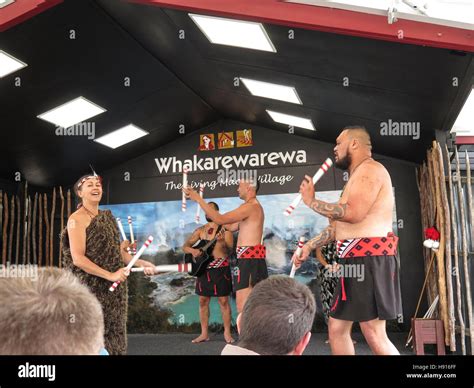 Whakarewarewa Maori Village In Rotorua North Island New Zealand Stock