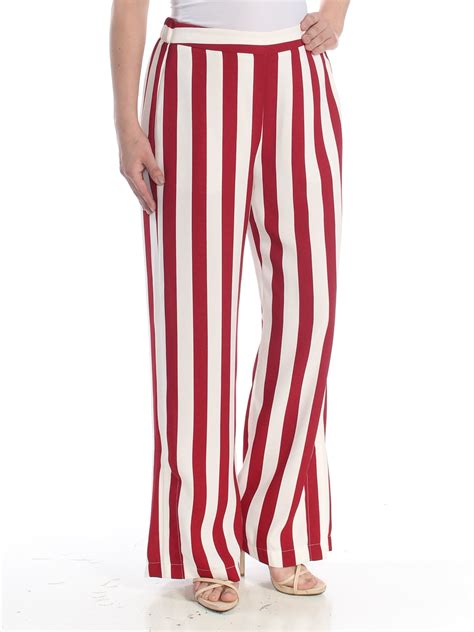 Bar Iii Bar Iii Womens Red Striped Flare Pants Size S
