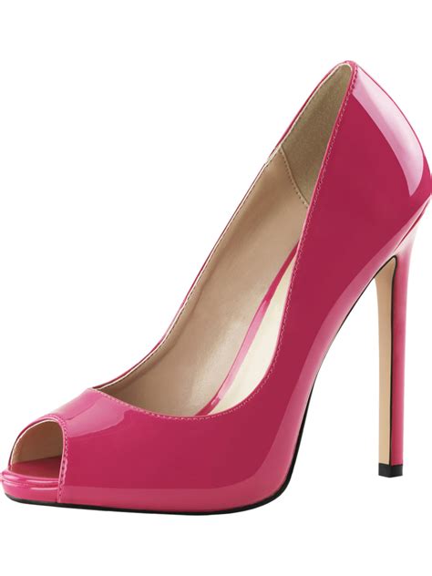 Pleaser Womens Peep Toe Pumps Patent Hot Pink Shoes Platforms