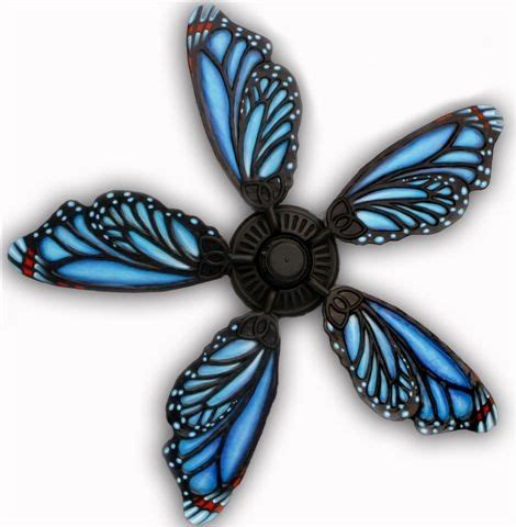 Our current ceiling fan blades come very close to the posts. blue unique butterfly | Blue Admiral Butterfly Ceiling Fan ...