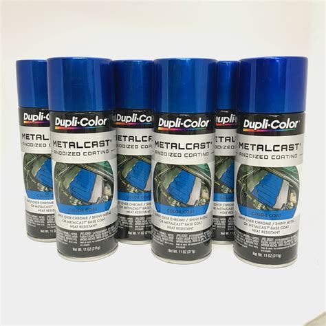 Duplicolor Mc201 6 Pack Metalcast Blue Anodized Heat Resistant Coat