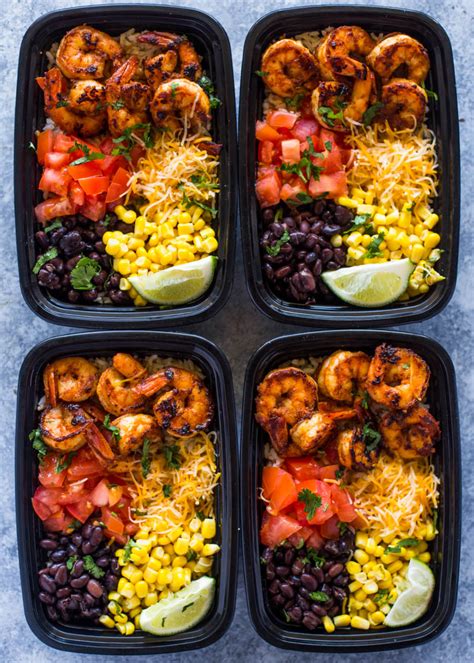 Meal Prep Shrimp Taco Bowls Gimme Delicious