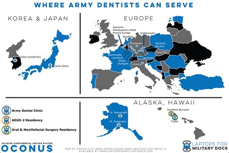 Map Of Army Bases Where Dentists Can Serve