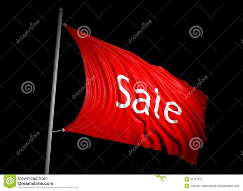 3D red sale flag stock illustration. Illustration of illustration - 31797813