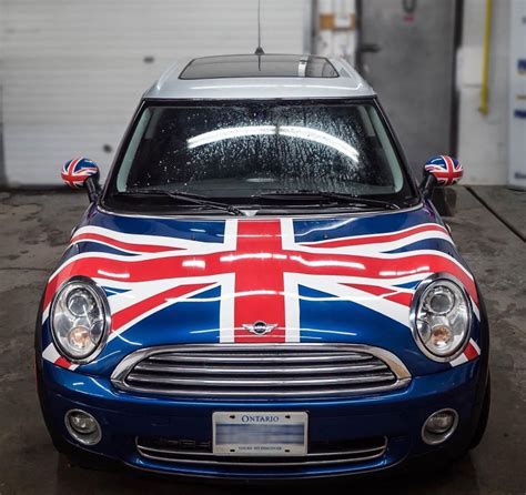 Mini Cooper Custom Union Jack Hood Vinyl Full Color Decal Decals