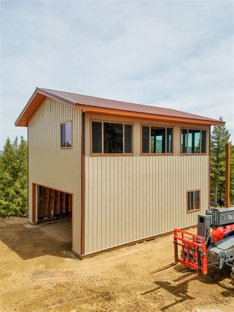 Campgrounds in state parks or other natural areas are another great place to erect steel buildings for living quarters. 8499 Villani - 24x30x20 2 Story Garage with Living Quarters- Golden, CO - Steel Structures America