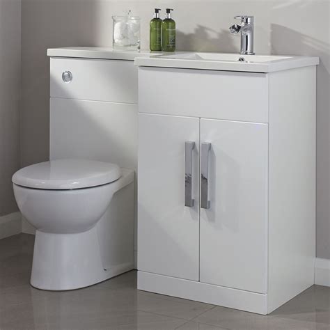 We even have vanity units to fit corner basins , so you can browse here no matter what your bathroom layout. Cooke & Lewis Ardesio Gloss White RH Vanity & Toilet Pack ...
