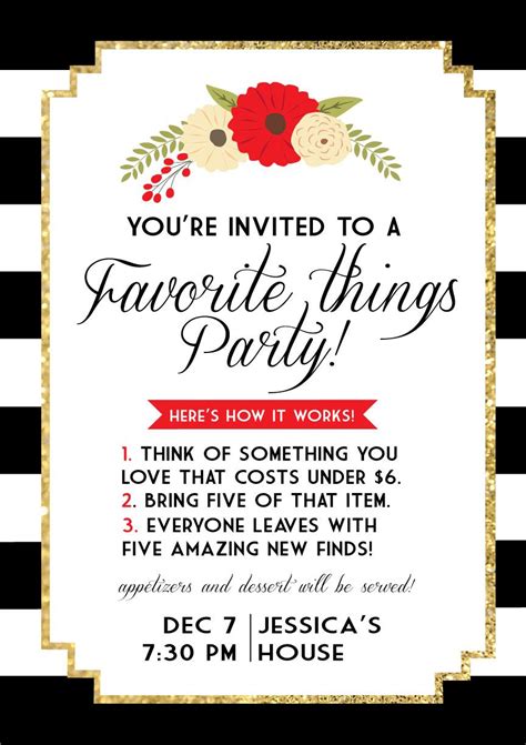 Favorite Things Invite Christmas Party Themes Christmas Games