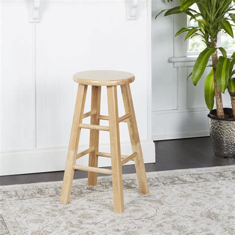 wooden bar stool 24 inches fully assembled natural wood finish mainstays new oak 50276991007 ebay