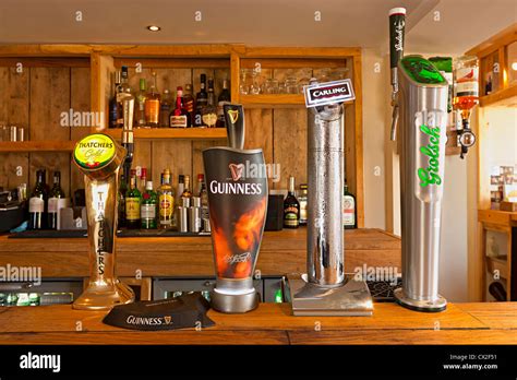 Beer Pumps On A Bar At A Modern Country Pub Stock Photo 50457597 Alamy